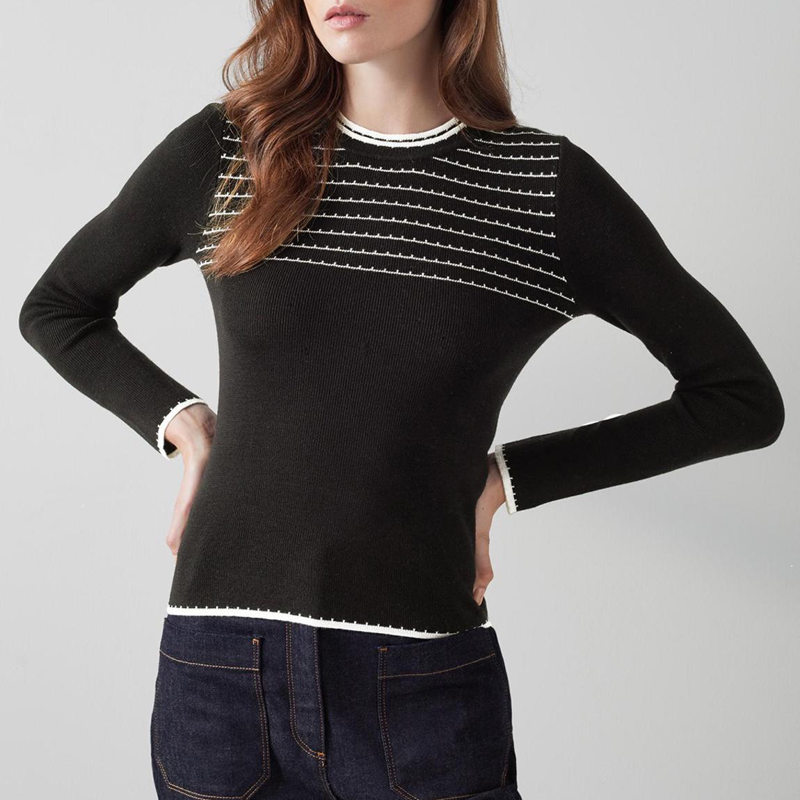 Black Striped Donna Wool Jumper main product photo