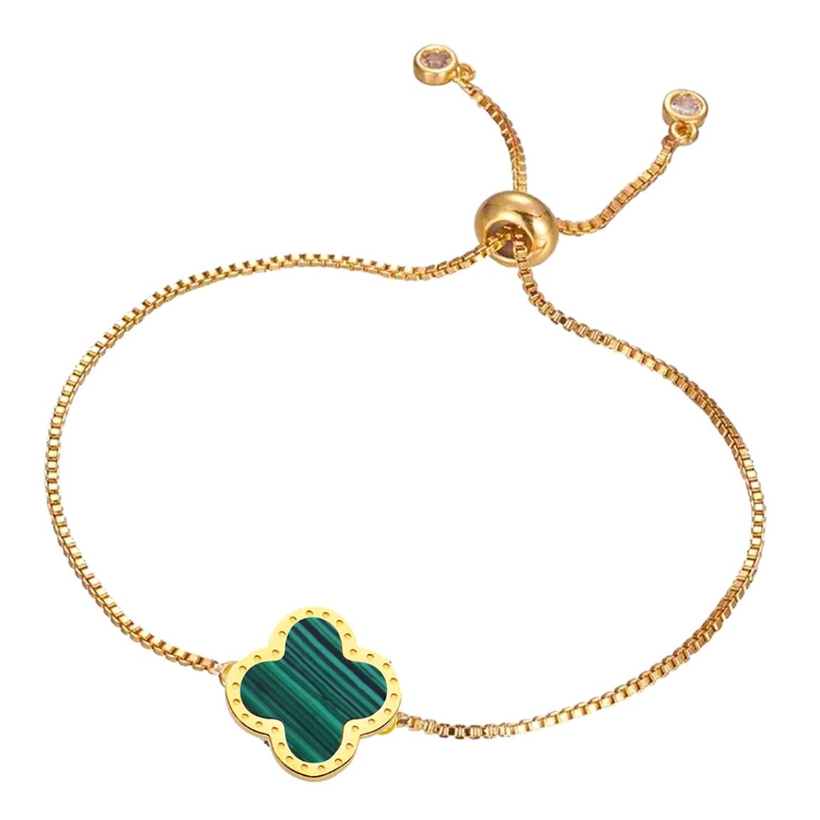 18K Gold Malachite Adjustable Bracelet main product photo