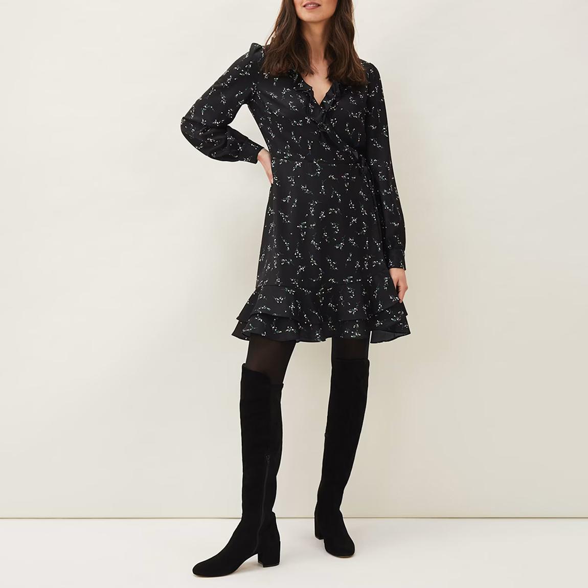 Black Jamila Wrap Dress main product photo