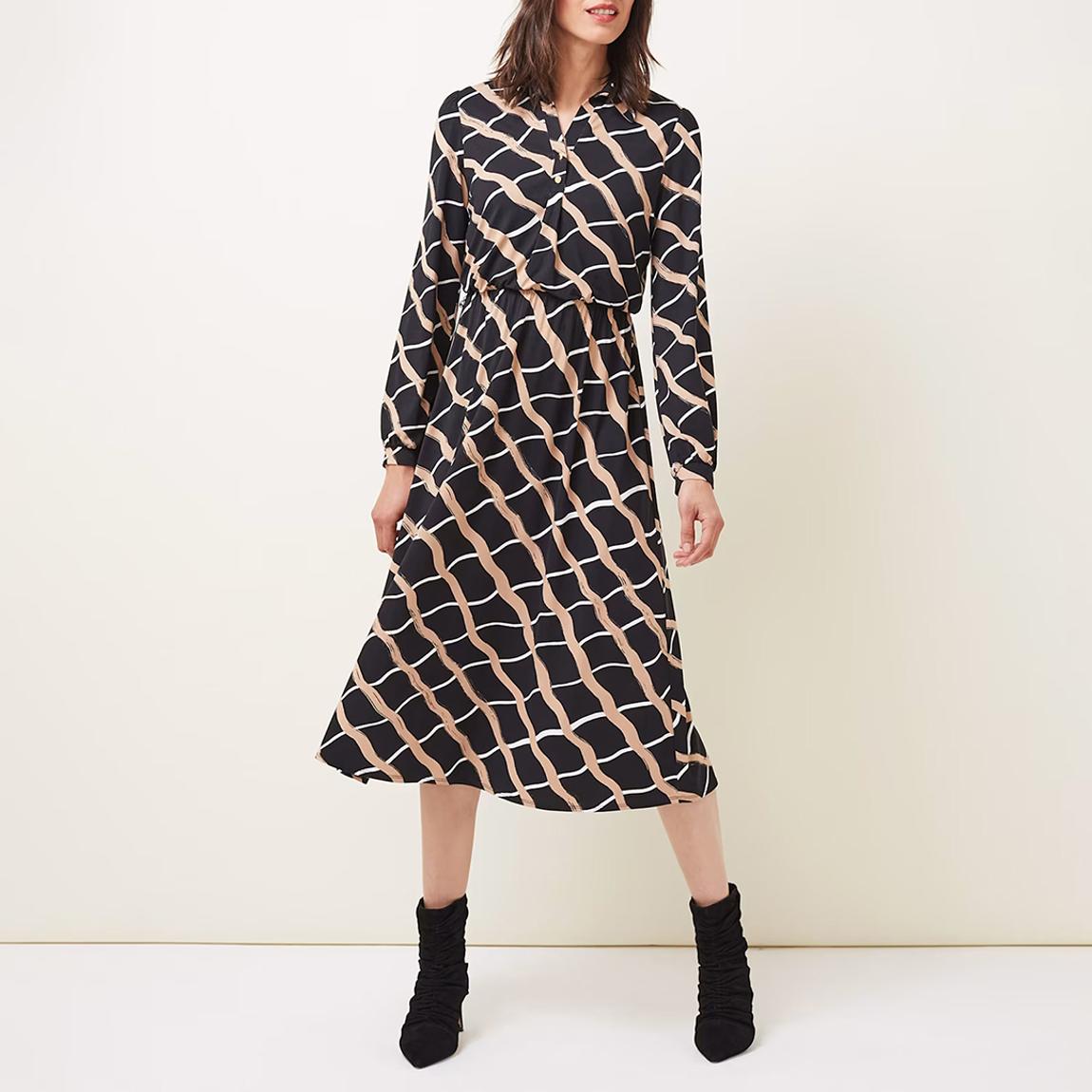 Loren Check Dress Black/Camel 8 main product photo