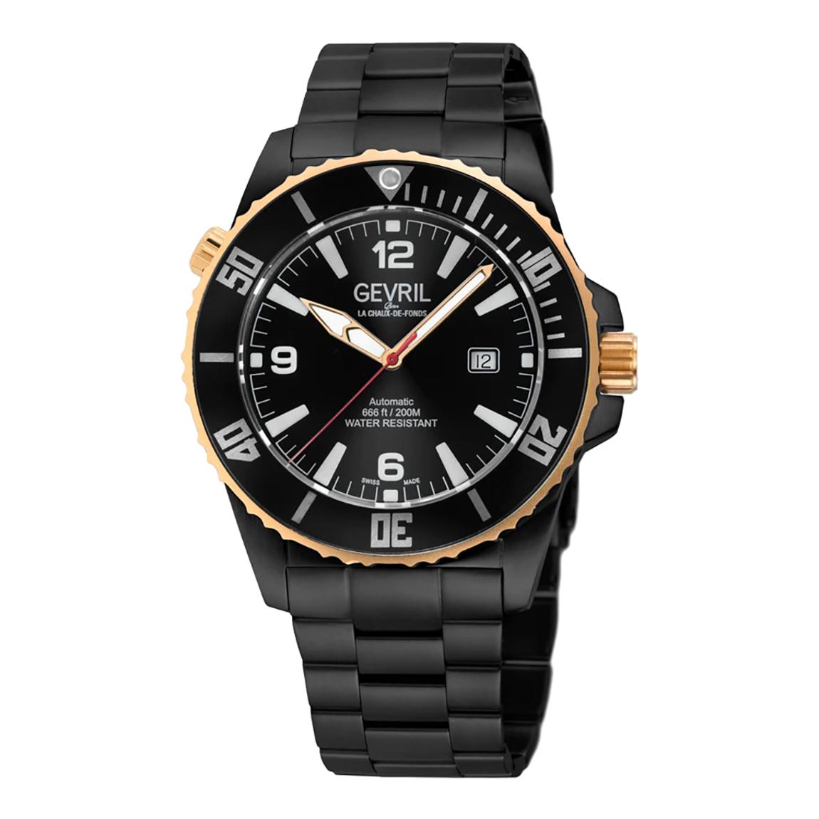 Men's Black Gevril Canal Street Watch 46mm main product photo