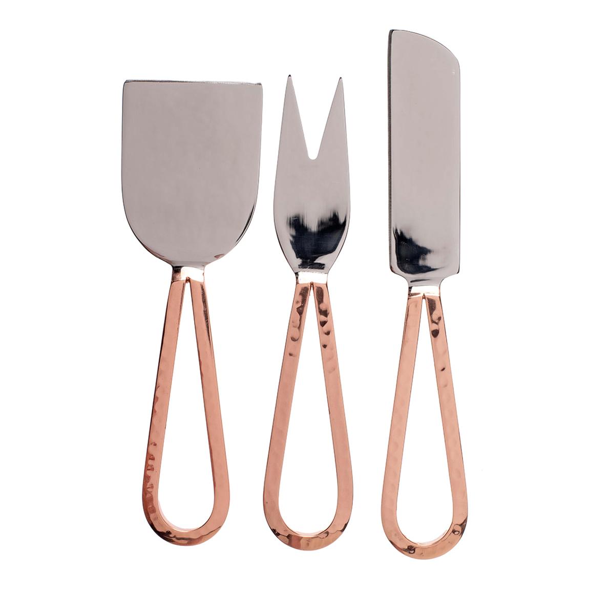 Set of 3 Copper Cheese Knives main product photo