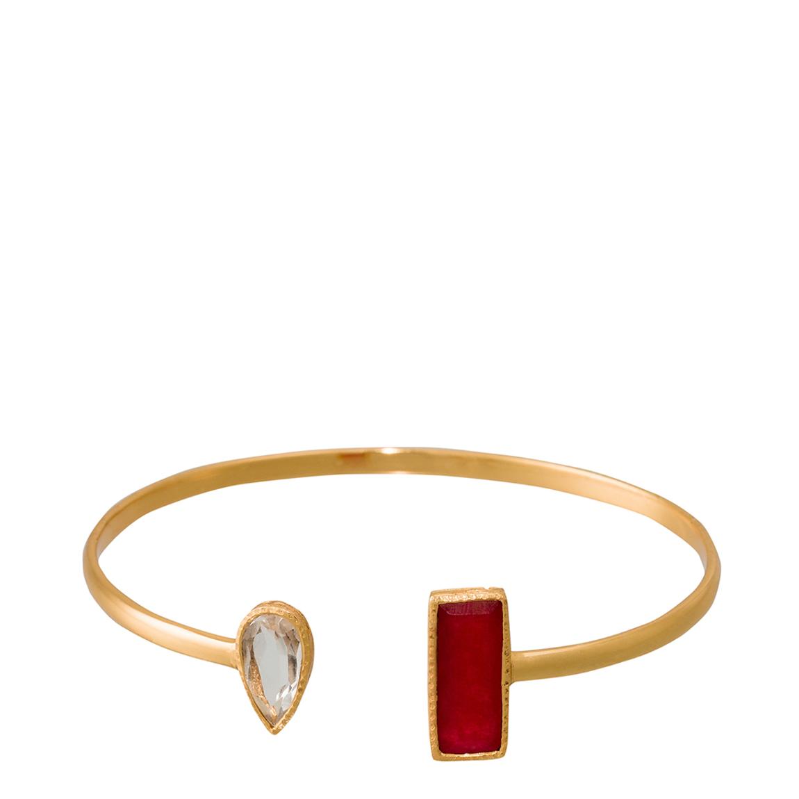 Gold/Red Curved Bracelet main product photo