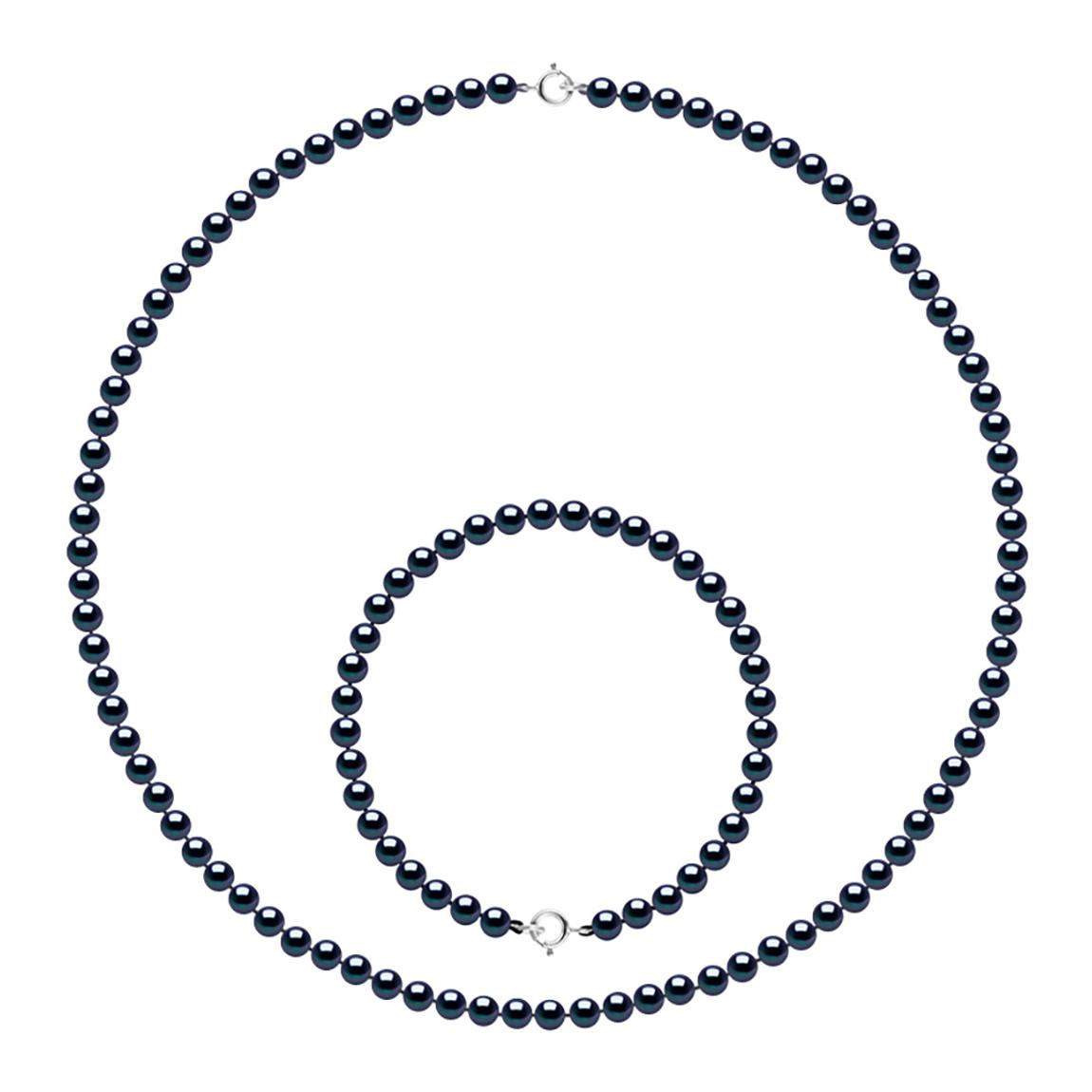 Black Tahiti/White Gold Real Cultured Freshwater Pearl Necklace/Bracelet main product photo