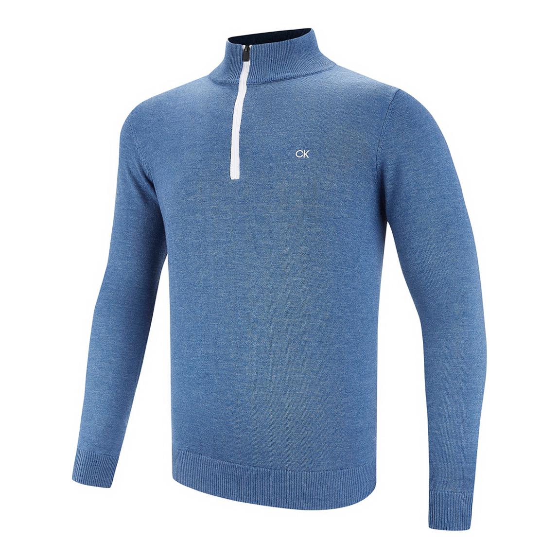 Denim 1/4 Zip Contrast Sweater main product photo