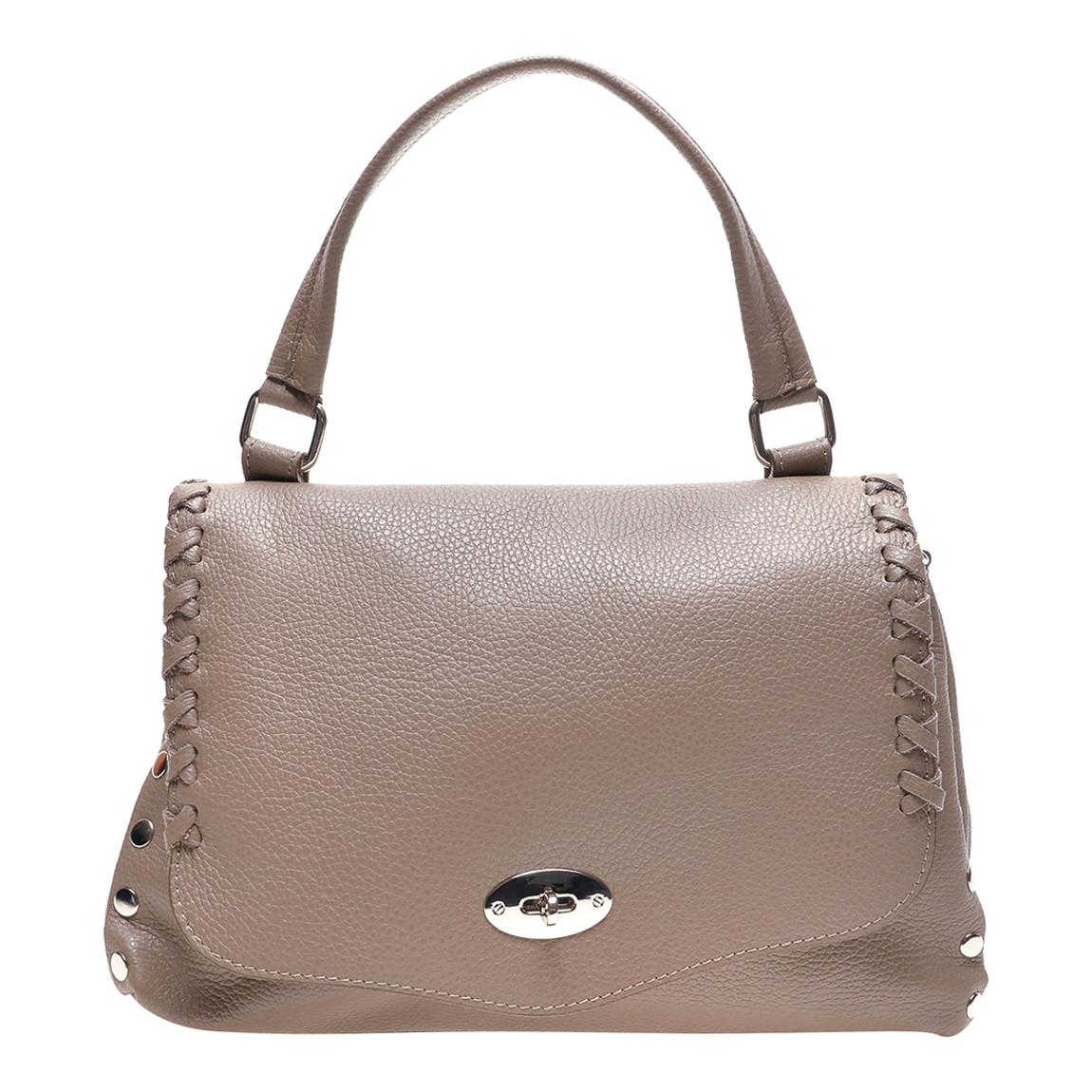 Brown Leather Clasp Closure Handbag main product photo