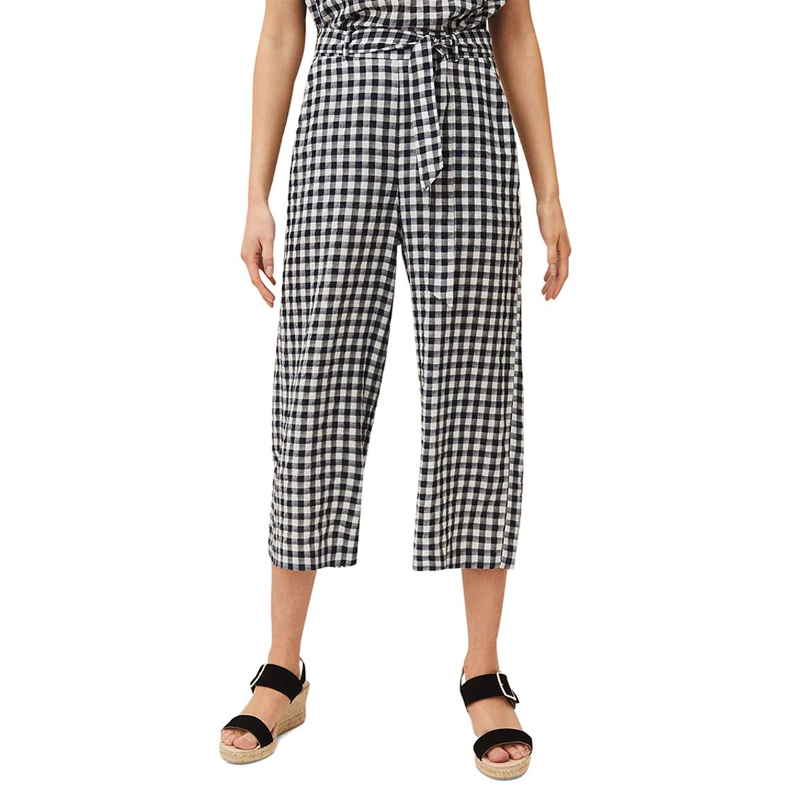 Navy Clea Gingham Culottes main product photo