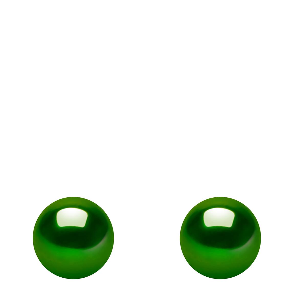 Silver/Dark Green Real Cultured Pearl Earrings main product photo