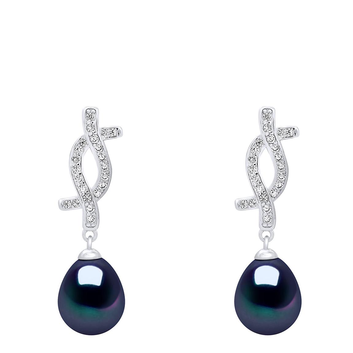 Black Tahiti Real Cultured Freshwater Pearl Earrings main product photo