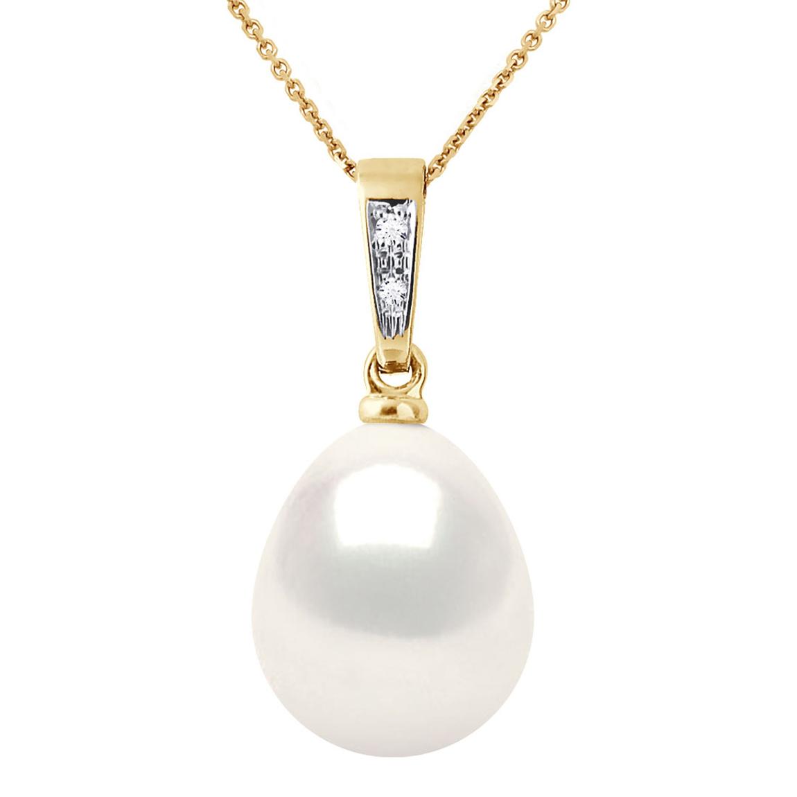 Yellow Gold Real Cultured Pearl Diamond Pendant main product photo