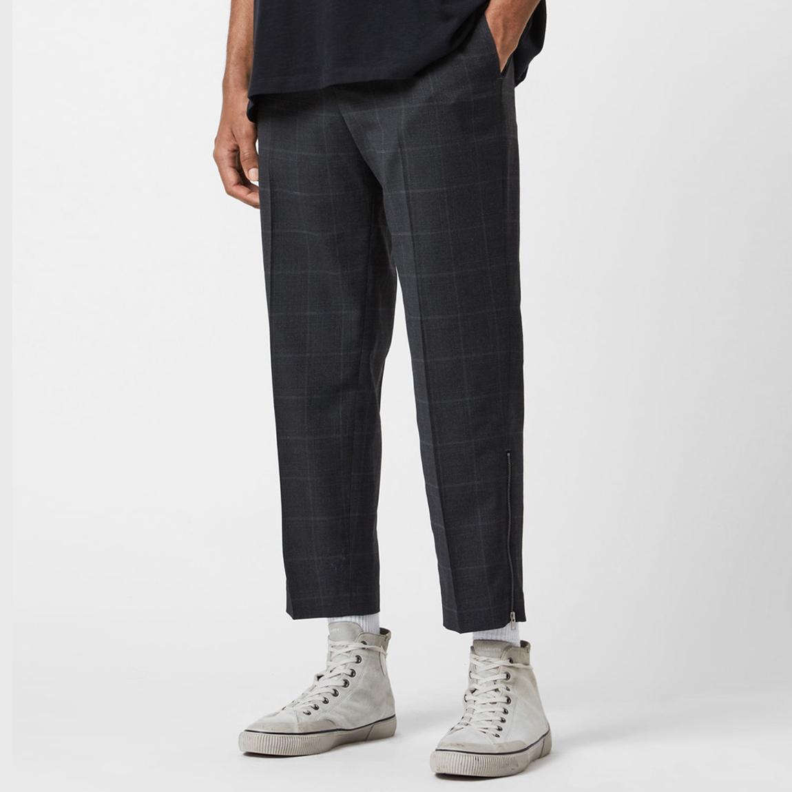 Charcoal Garth Tapered Wool Blend Trousers main product photo