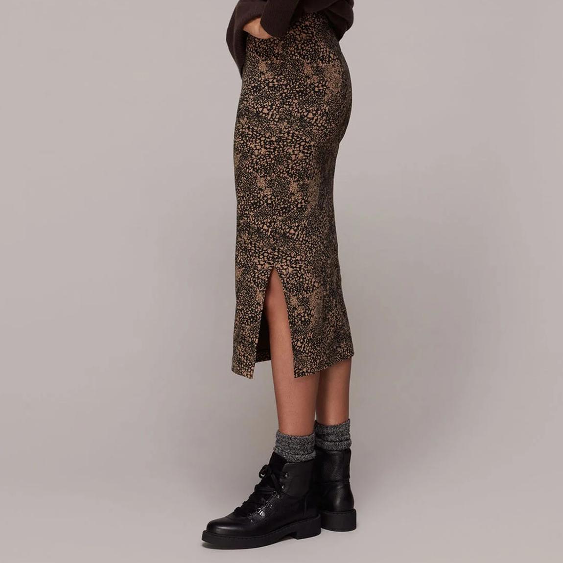 Brown Jacquard Printed Midi Tube Skirt main product photo