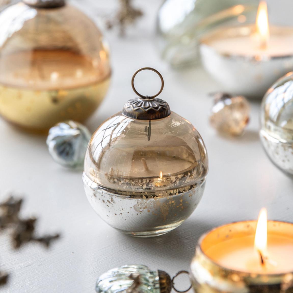 Set of 2 Votive Small Bauble, Brown Lustre main product photo