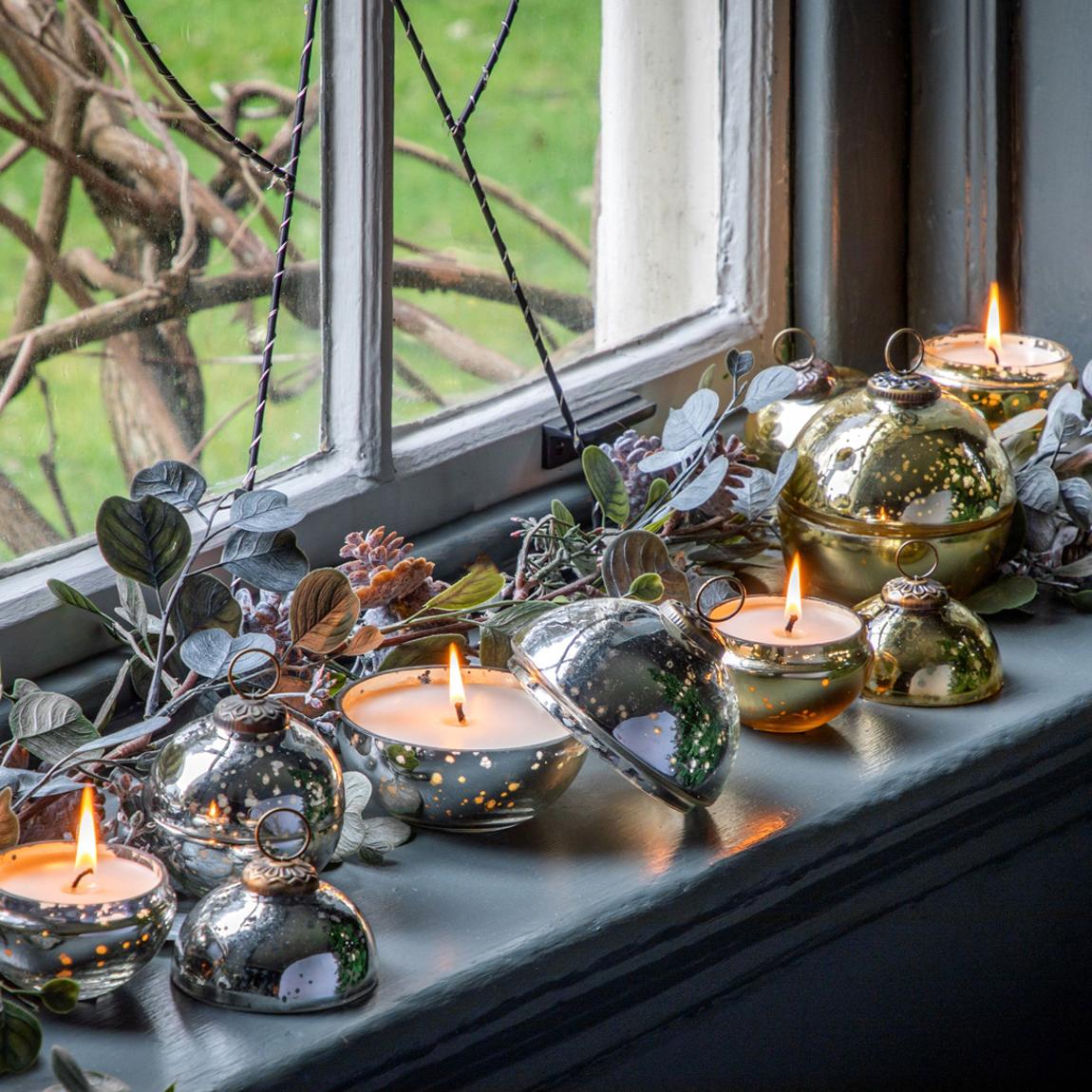 Set of 2 Votive Small Bauble, Silver main product photo