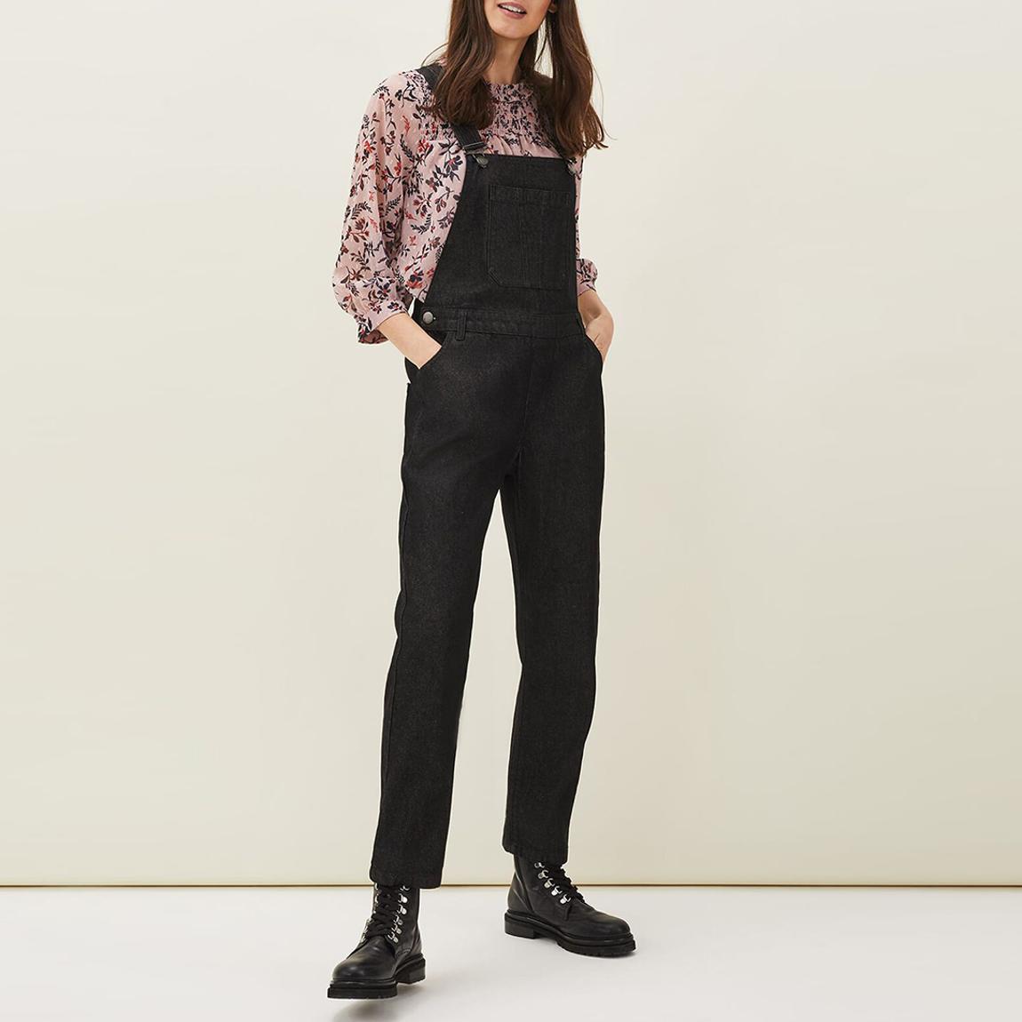 Black Effie Denim Dungarees main product photo