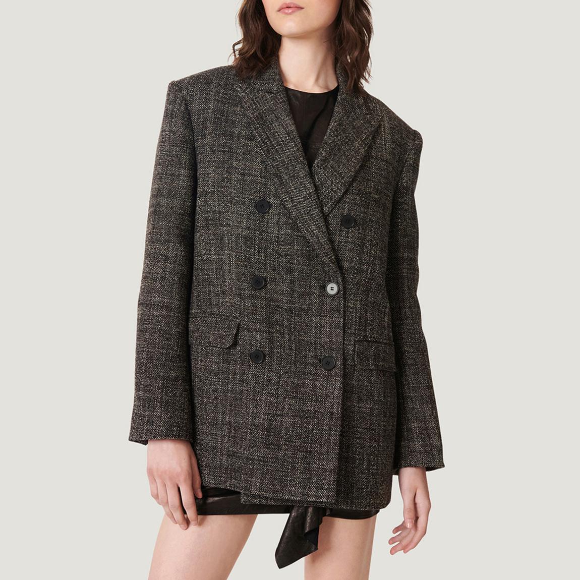 Charcoal Double Breasted Wool Blazer main product photo