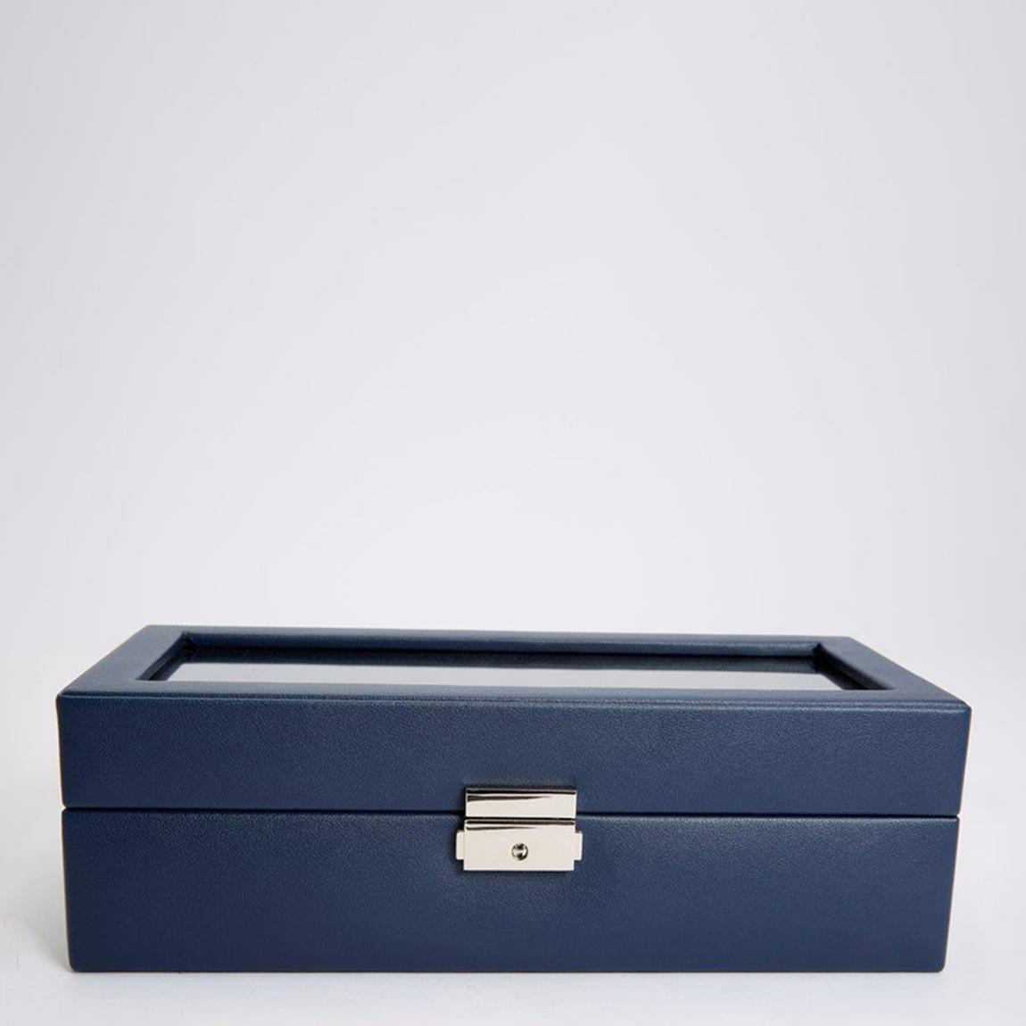 Navy Wolf Heritage 5Pc Vegan Leather Watch Box main product photo