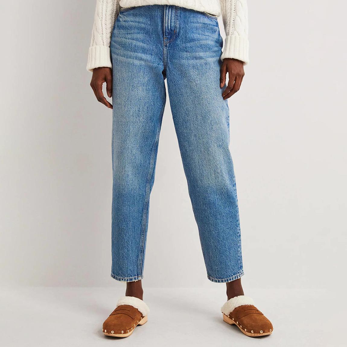 Denim Blue Tapered High Rise Jeans main product photo