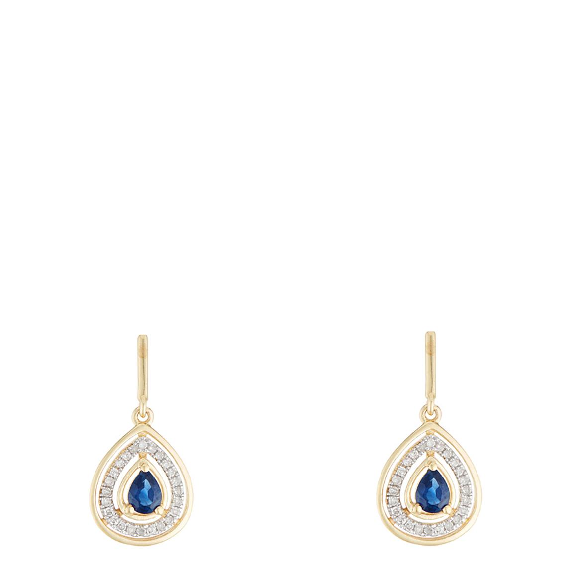 Yellow Gold/Blue Sapphire Drop Earrings main product photo