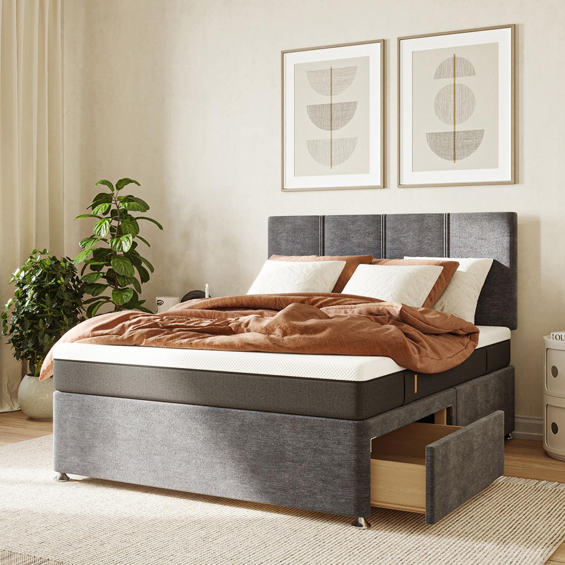 Divan Bed Dark Grey, Double main product photo