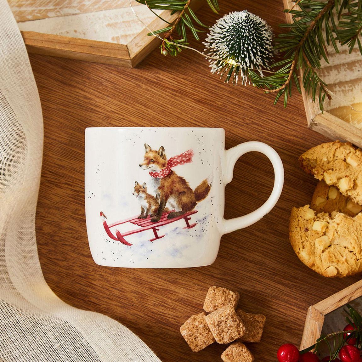 Set of 6 Sleigh Ride Fox Mugs main product photo