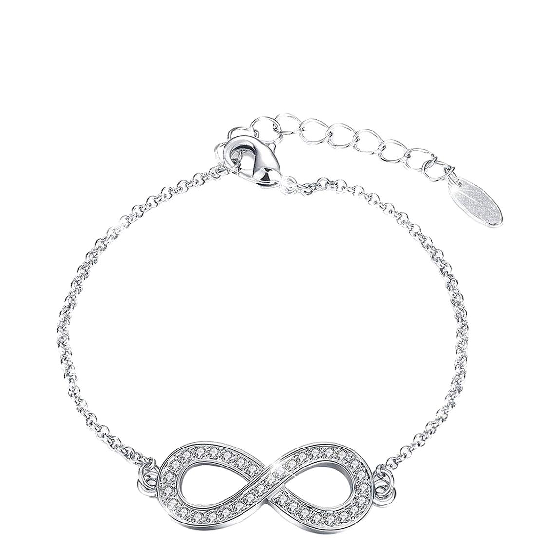 Gold Plated Swarovski Elements White Gold Infinity Bracelet main product photo