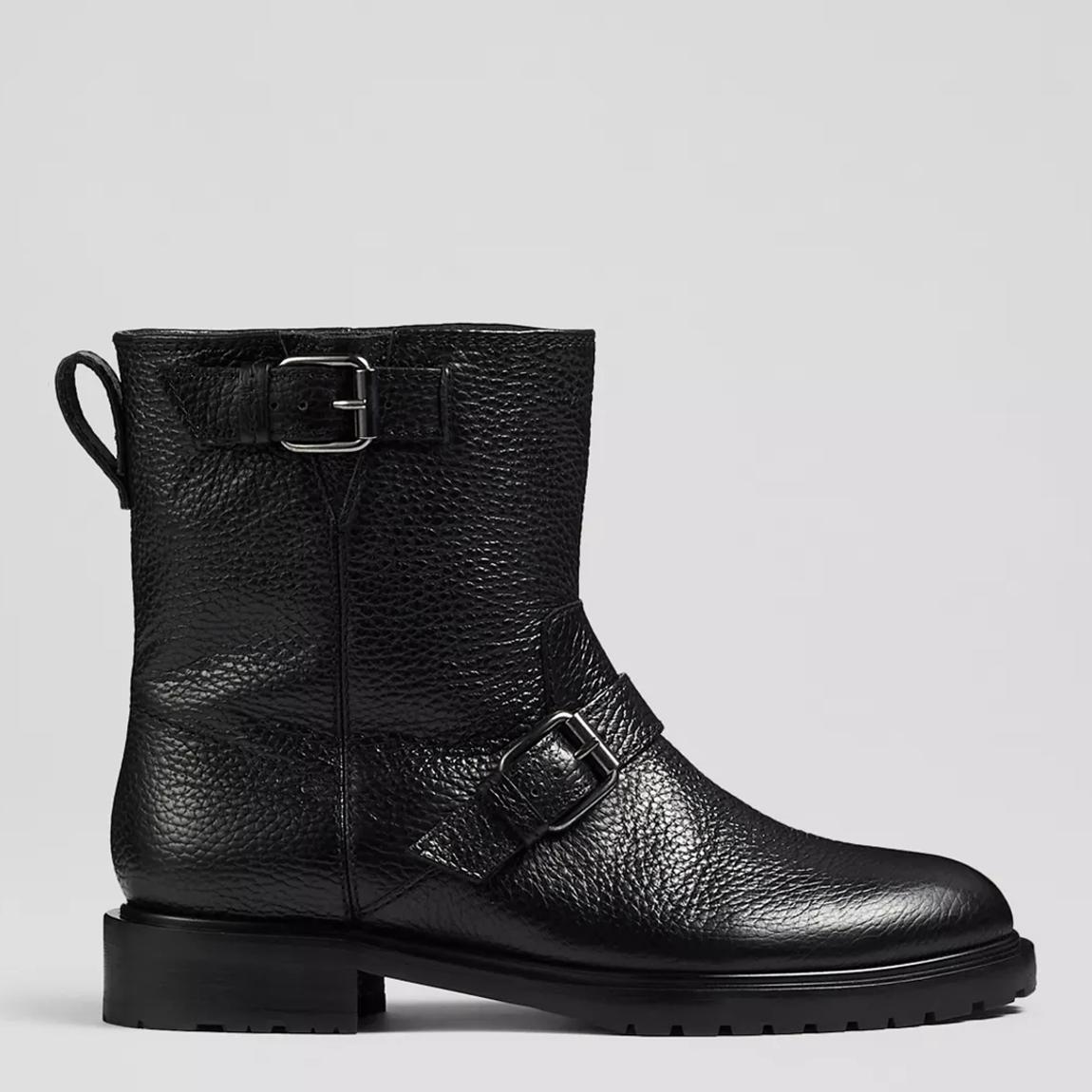 Black Niky Leather Biker Ankle Boots main product photo