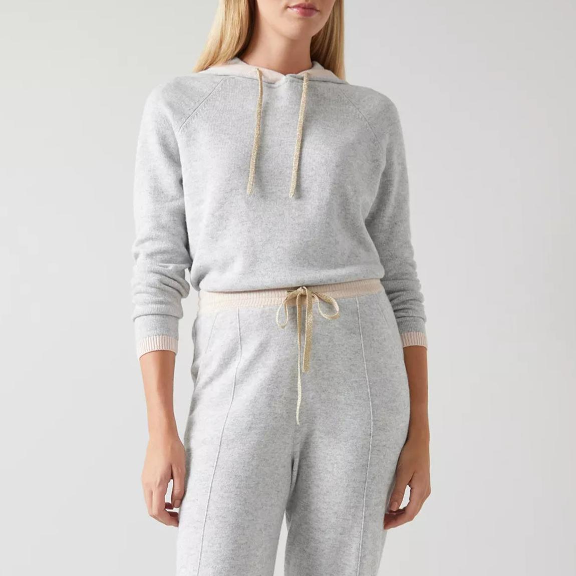 Grey Holly Cashmere Blend Hooded Jumper main product photo