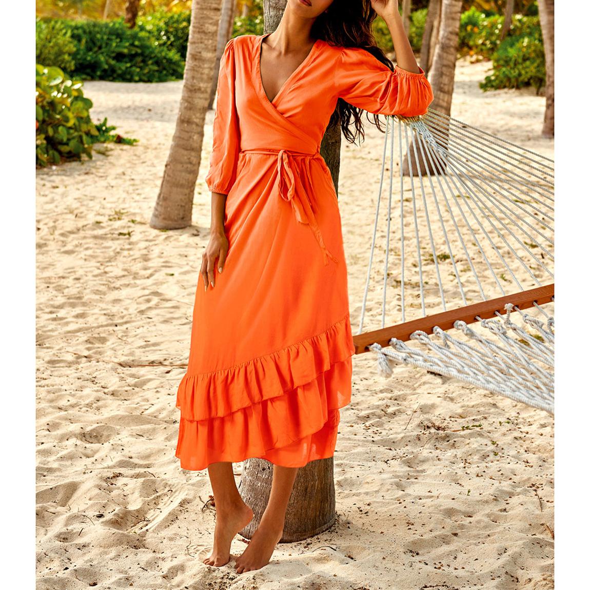Orange Linsay Dress main product photo