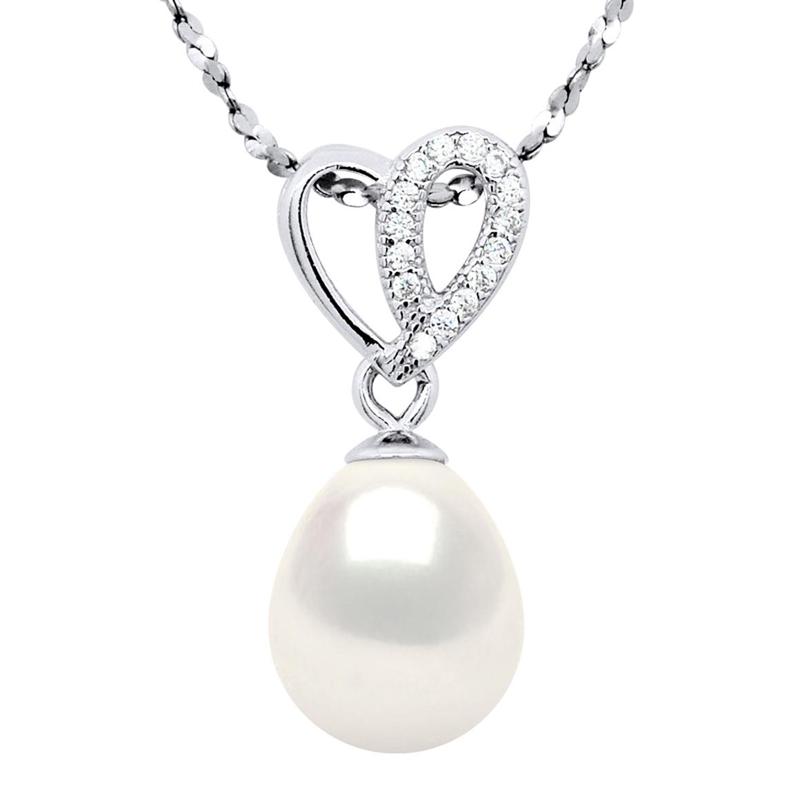 Natural White/Diamond Heart Necklace main product photo