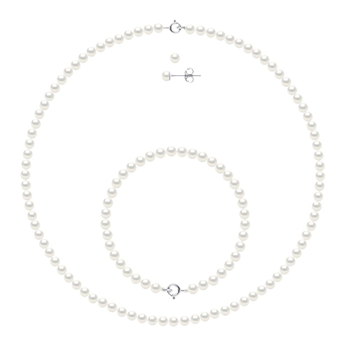 Natural White Complete Necklace, Earrings And Bracelet Set main product photo