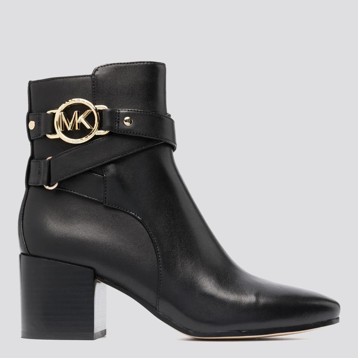 Black Rory mid-rise leather boots main product photo