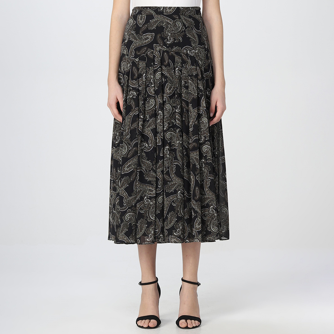 Olive French Paisley Split Skirt main product photo