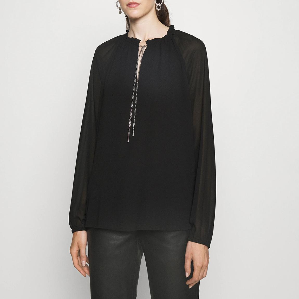 Black Solid Chain Blouse main product photo