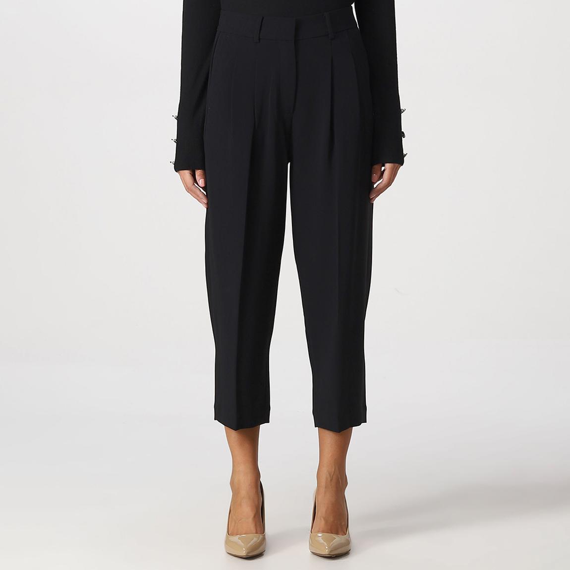 Black Pleated Cropped Tailored Trouser main product photo