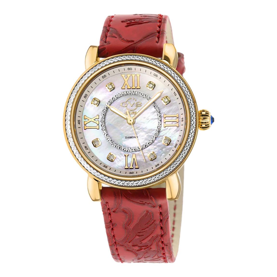 Women's Red/Gold Gevril GV2 Marsala Watch 37mm main product photo