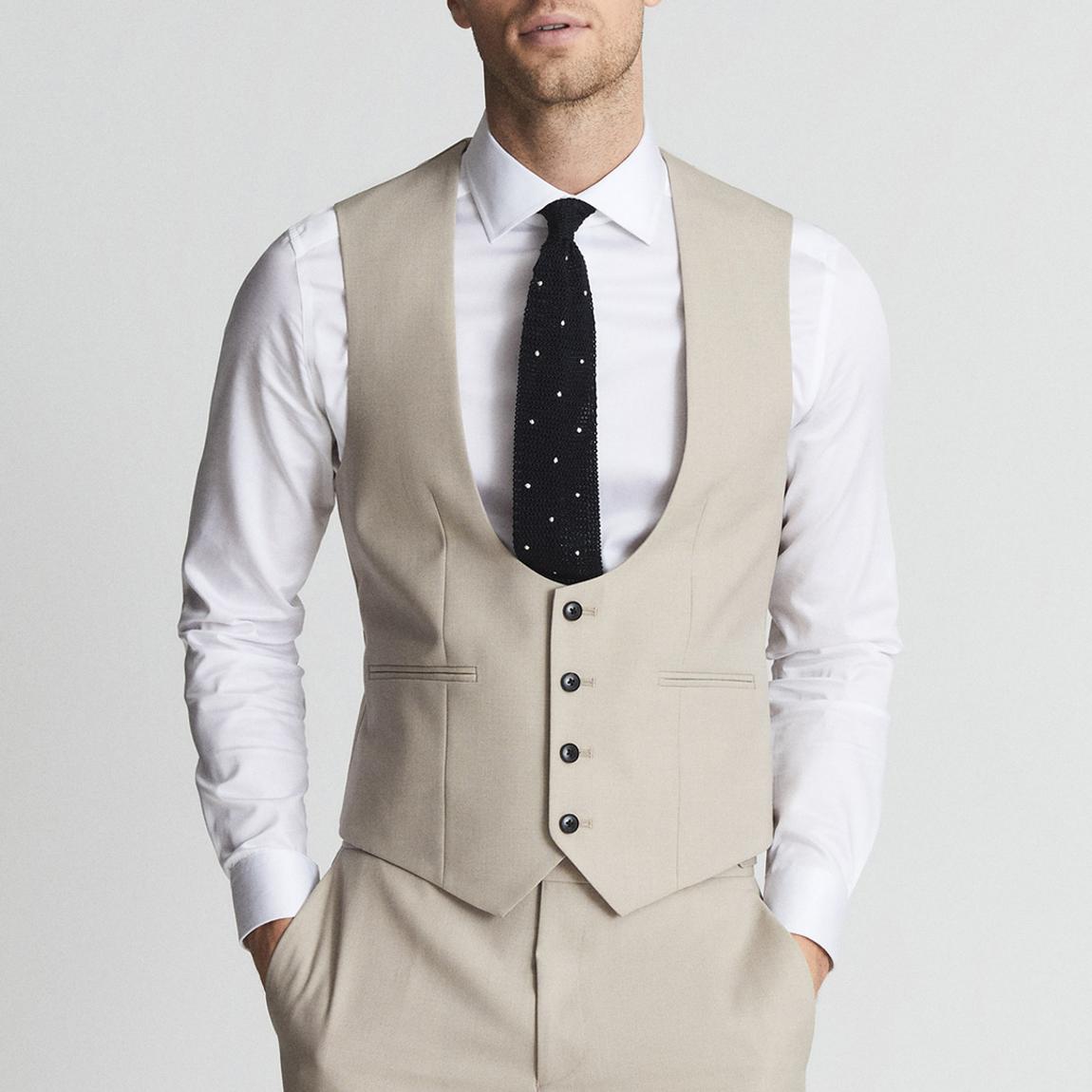 Stone Fine Wool Horseshoe Waistcoat main product photo