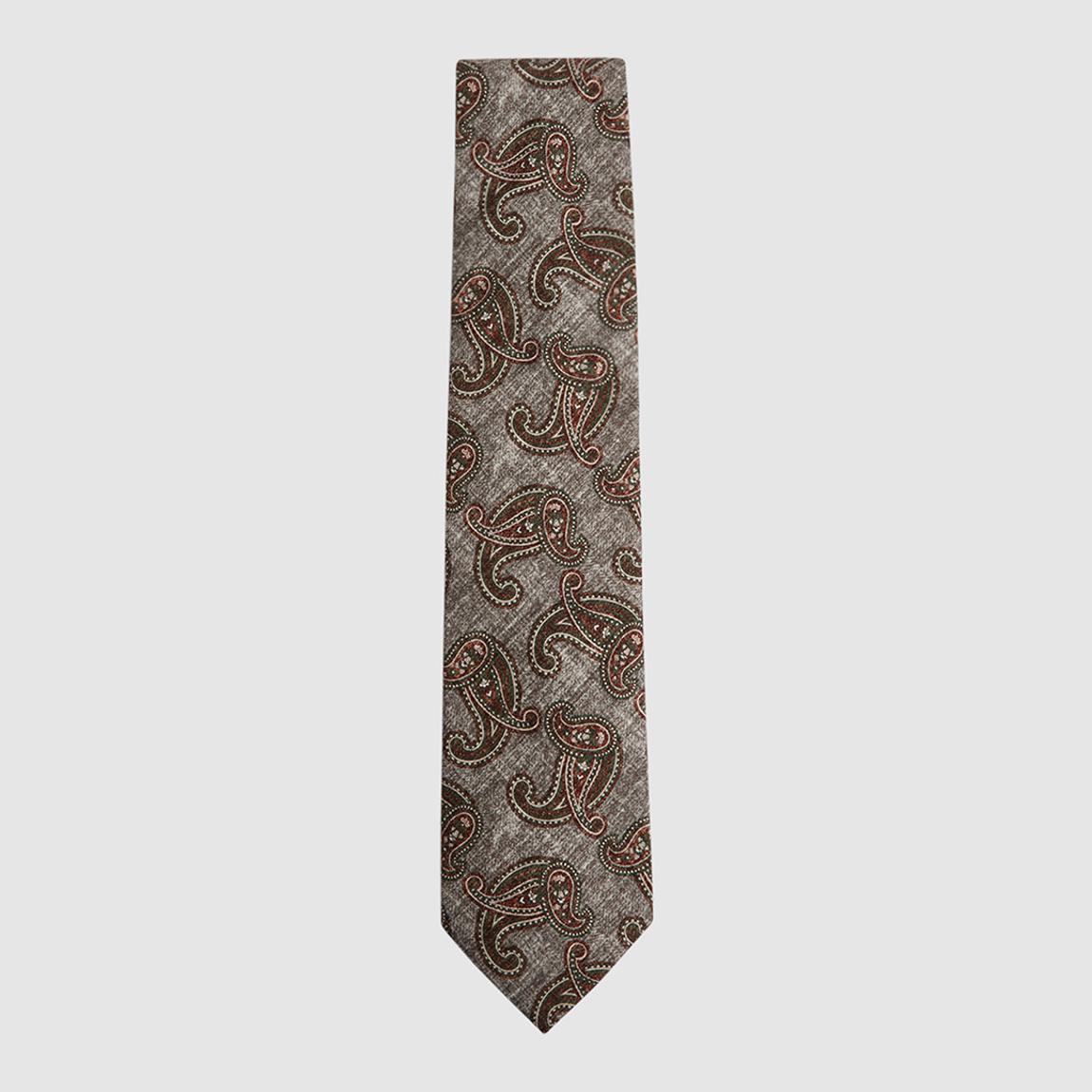 Grey Galaxy Paisley Print Silk Blend Tie main product photo