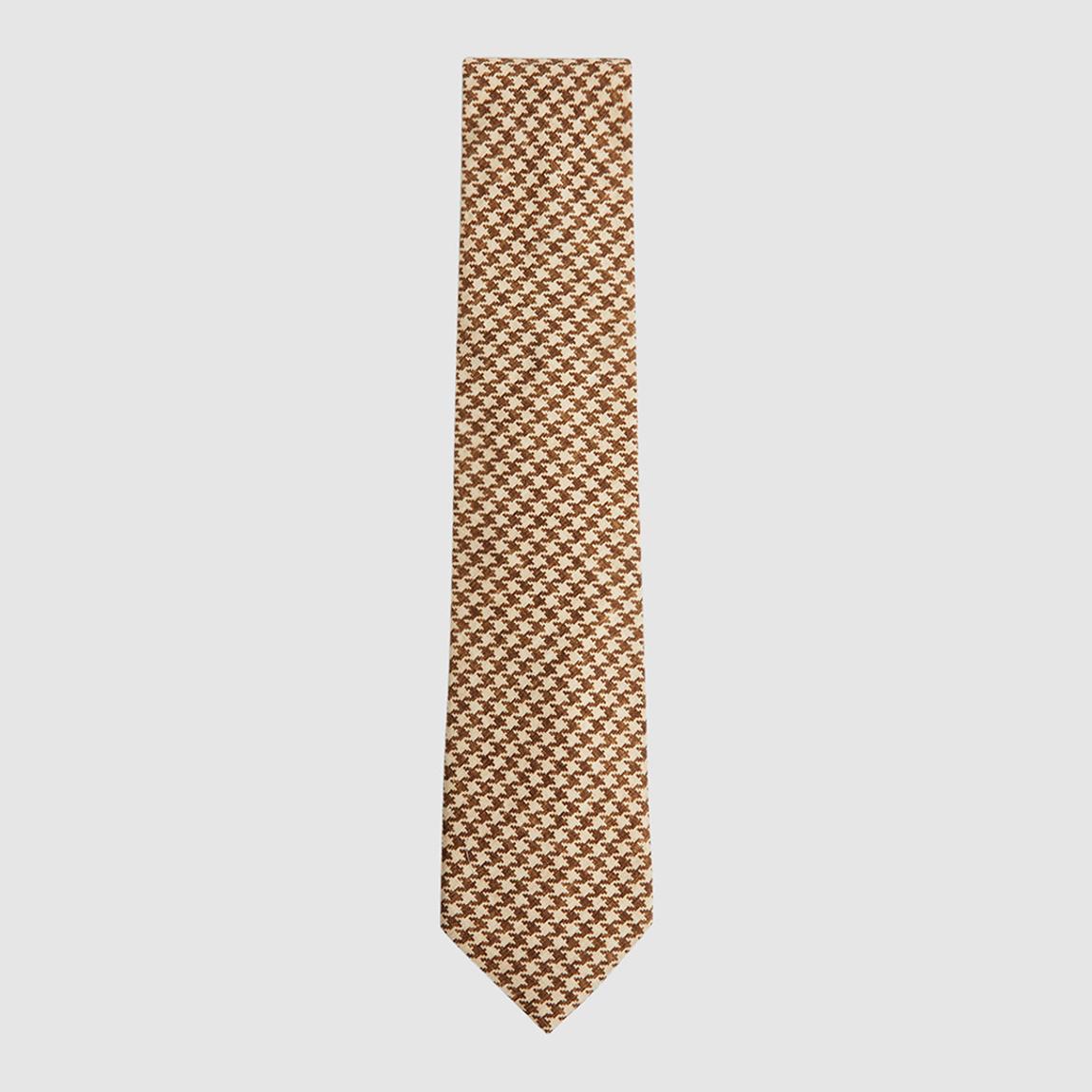 Camel Venus Dogtooth Print Silk Blend Tie main product photo