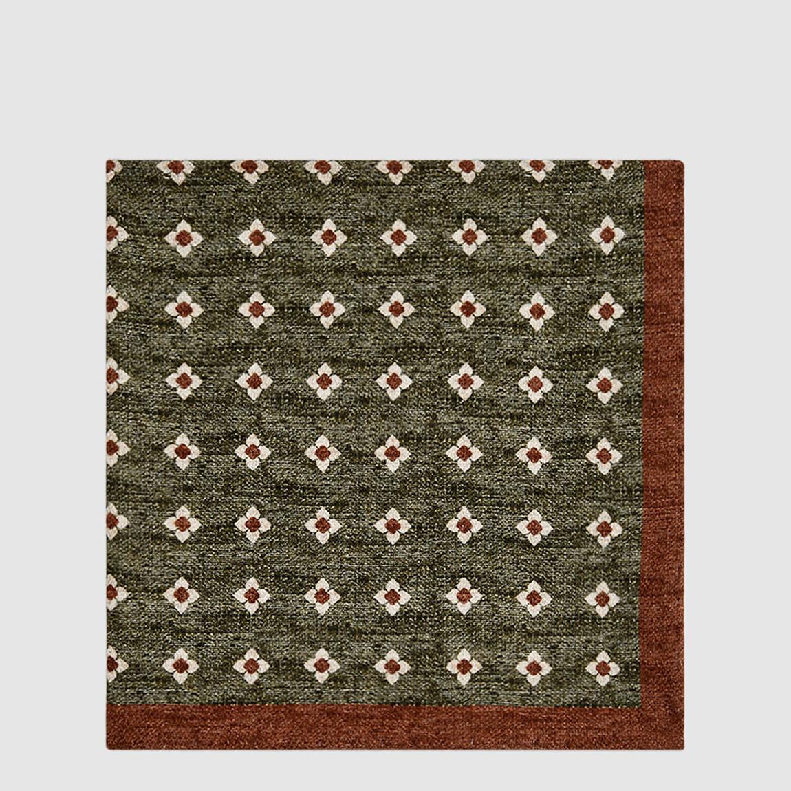 Green Fire Reversible Silk Pocket Square main product photo