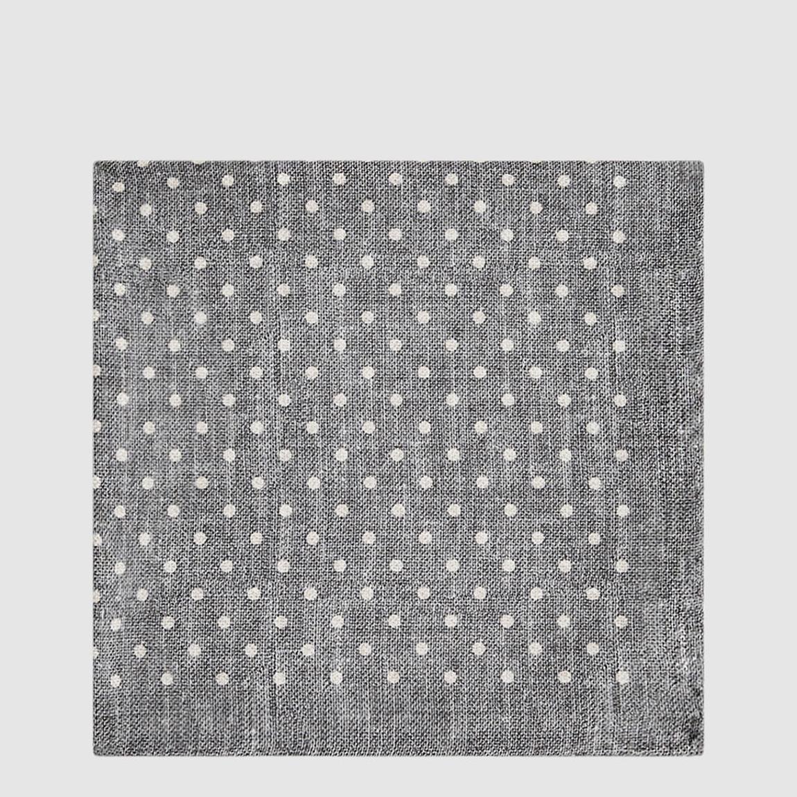Grey Orbit Polka Dot Silk Pocket Square main product photo