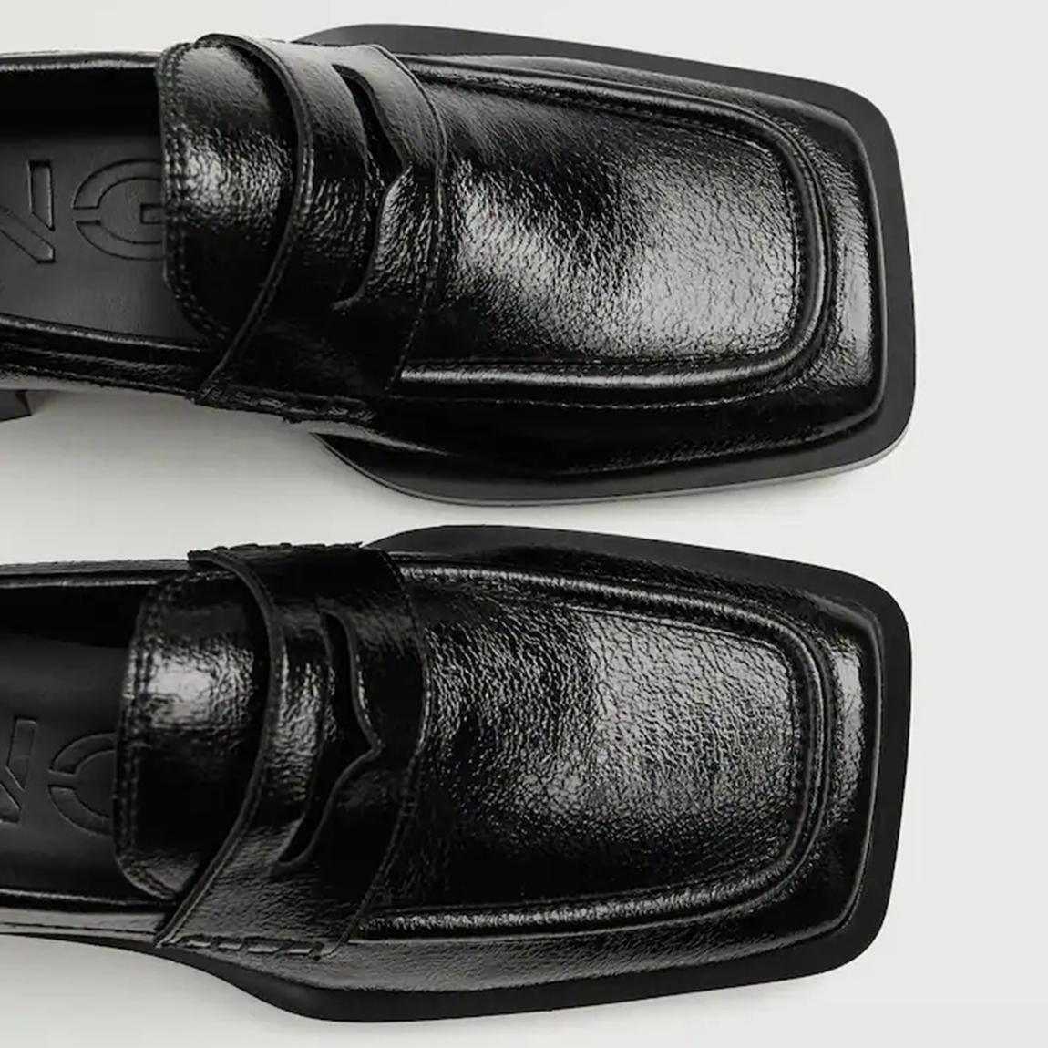 Mango Black Square Loafers - BrandAlley