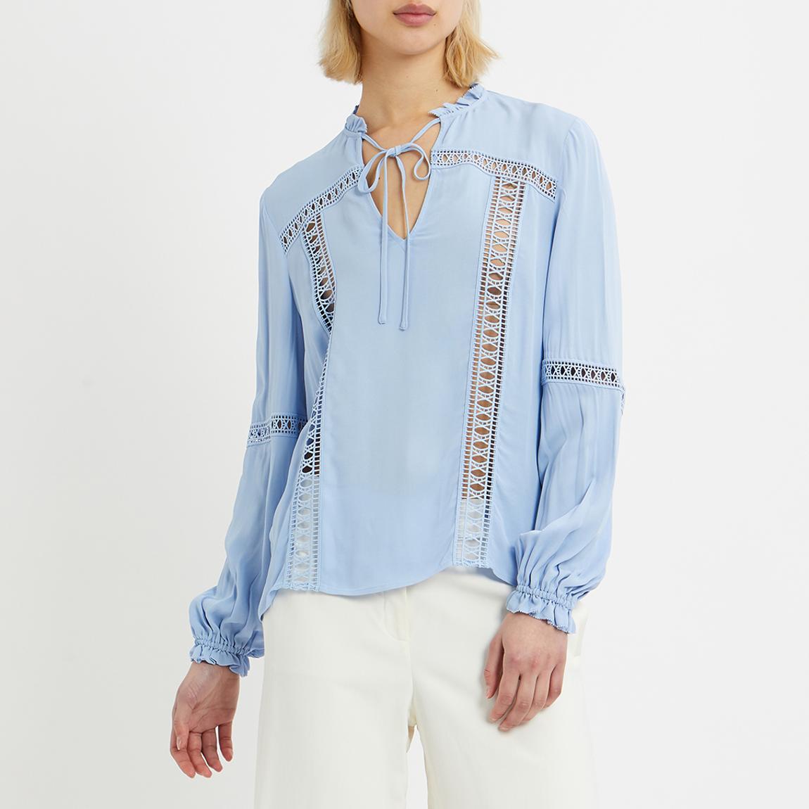 Blue Donna Lace Detail Top main product photo