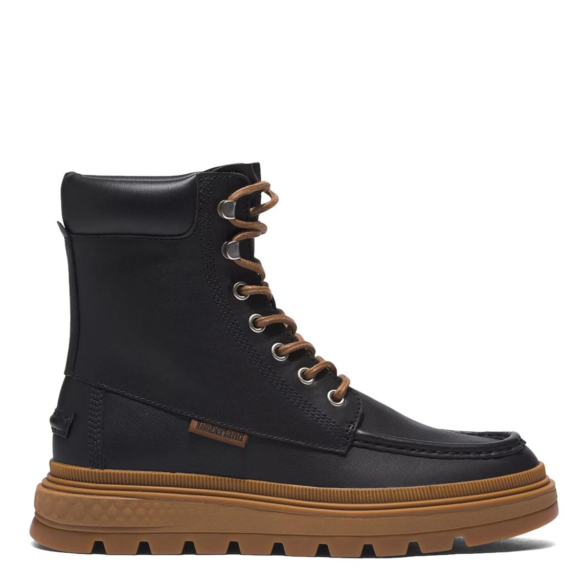 Jet Black Ray City Moc Toe Lace Up Boot main product photo