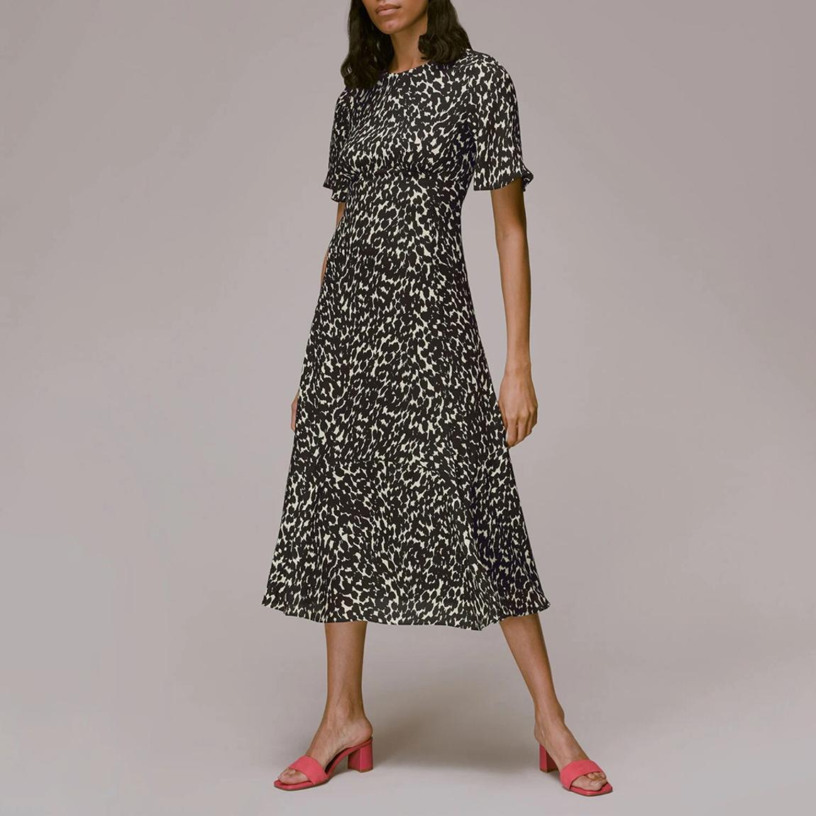 Black Alana Printed Midi Dress main product photo