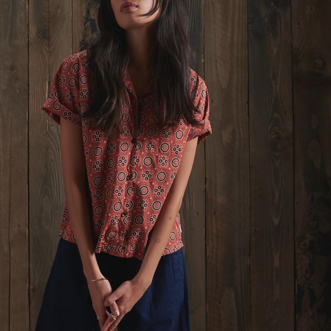 Rust Block Print Shirt main product photo