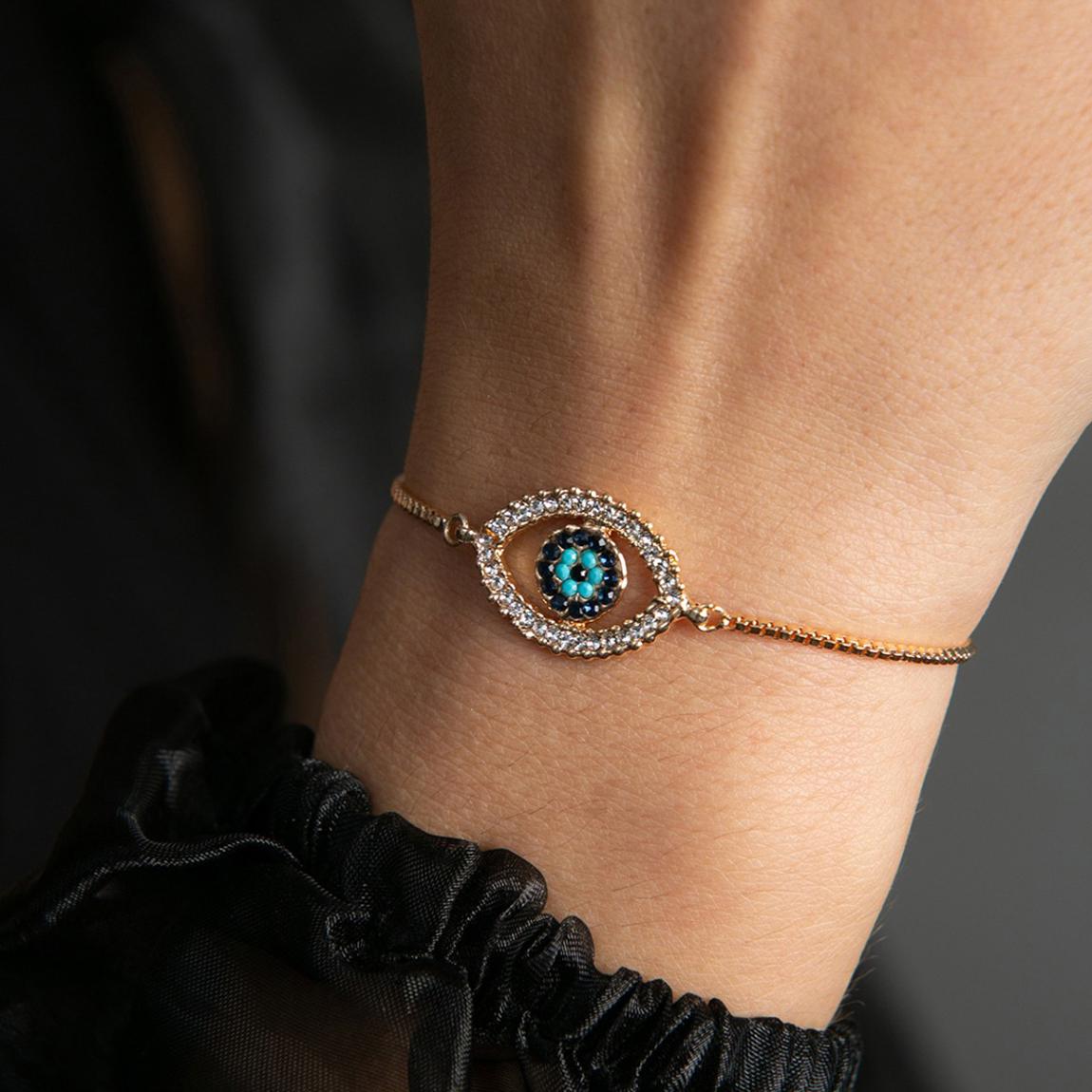 Yellow Gold Adjustable Eye Bracelet main product photo