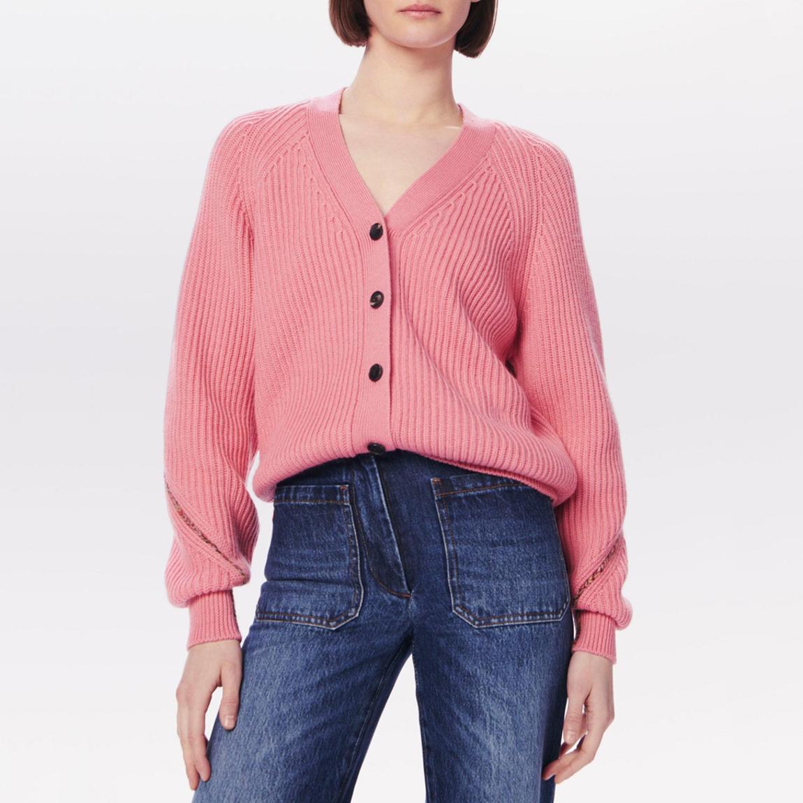 Pink V Neck Cardigan main product photo