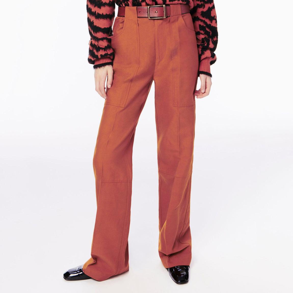 Burnt Orange Utility Detail Relaxed Cotton Trousers main product photo