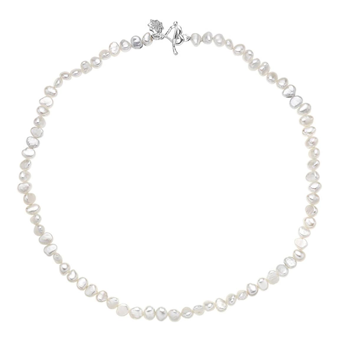 Silver Medium White Baroque Pearl Necklace main product photo